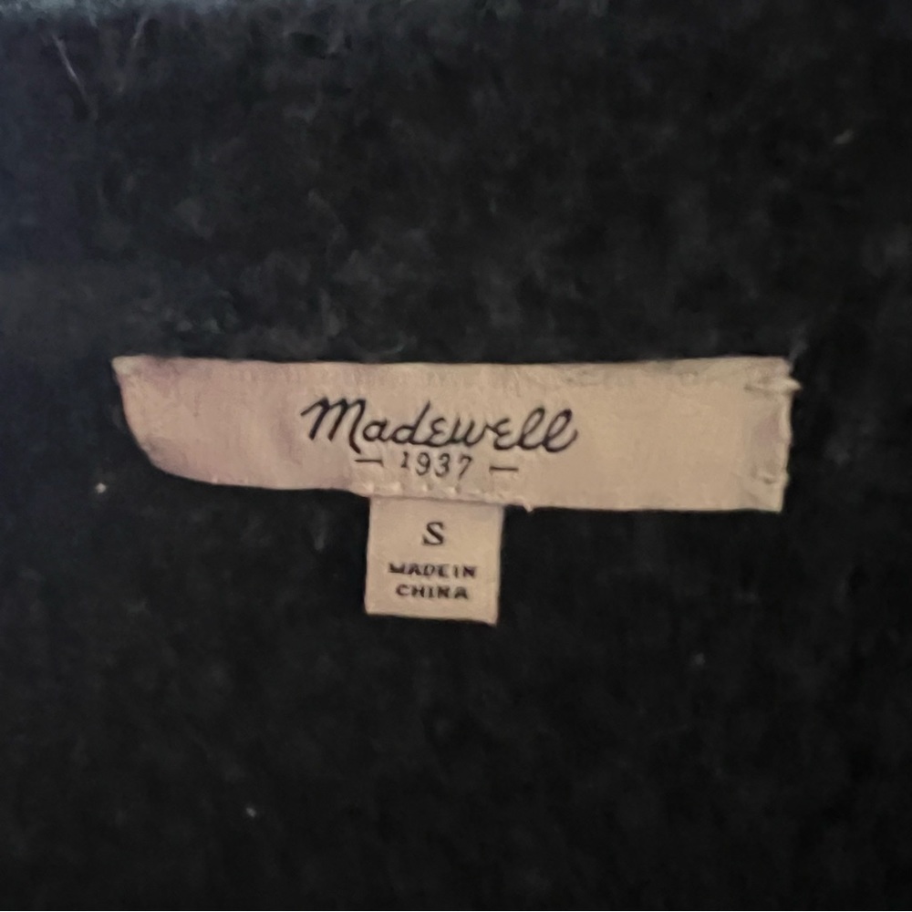 MADEWELL Chunky Gray and Charcoal Double Breasted Wool Blend Cardigan, S - Picture 8 of 9